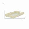 HomeRoots 16" White Gold Rectangular Wood Handmade Tray With Handles - 3 of 4