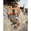 LA LEELA Men's Halloween Costumes Beach Cover Up Swimwear Summer Sarong Wrap Men One Size Allover Skulls, Black - 4 of 4