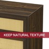 VANIRROR 5 Tall Drawer Dresser for Bedroom, Rattan Chest Organizer in Walnut Color, Solid Wood and MDF, Stylish Storage for Living Room - 3 of 4