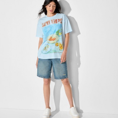 Women's Short Sleeve Oversized Graphic T-Shirt - Wild Fable™