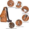 Premium PU Leather Vintage,Style Chest Bag,Spacious Multi-Compartment Crossbody Bag With Waterproof Design, Large Capacity,Stylish Casual Look For Men - 3 of 4