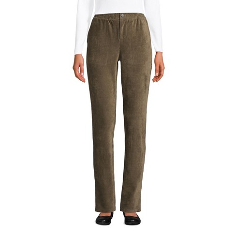 Lands' End Women's Sport Knit High Rise Corduroy Elastic Waist Slim Leg  Pants : Target