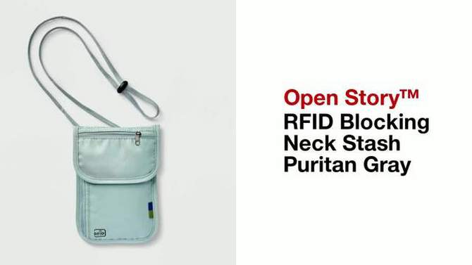 RFID Blocking Neck Stash Puritan Gray - Open Story&#8482;, 2 of 6, play video