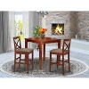 HomeStock 3-Piece Brown Finish Solid Wood Top Counter Height Dining Table Set - 2 of 4