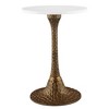 Royal Hampton 20.5 Inch Accent Side Table Round White Marble Top | Hammered Pedestal Base - 4 of 4