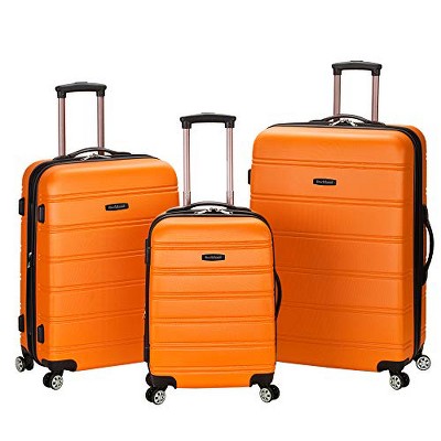 Rockland Melbourne Hardside Expandable Luggage with Spinner Wheels Orange 3-Piece Set (20/24/28)