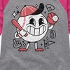 Girls' - Instant Message - Baseball Mascot Shirt Tail Raglan Graphic T-shirt - 2 of 4