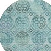 Teal Blue And Aqua Trellis Washable Indoor Outdoor Area Rug - 4 of 4