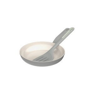BergHOFF Balance Non-stick Ceramic 2Pc Frying Pan 9.5" and Nylon Turner 13.75", Recycled Aluminum, Moonmist - 1 of 4