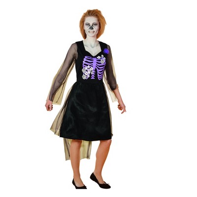 Northlight Black and Purple Skeleton Bride Women Halloween Adult Costume - Medium