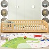 Toddler Floor Bed Frame With Safety Guardrails, Doors, Wood Slat Support Bed, Detachable Platform Bed For Kids Girls Boys - 2 of 4