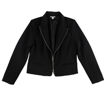 bar III Womens Zippered Blazer Jacket