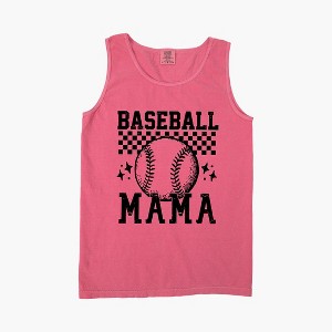 Simply Sage Market Women's Checkered Baseball Mama Garment Dyed Heavy Weight Tank - 1 of 2