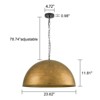 LLHZSY 4-Light Pendant Light 23 3/5" Wide Modern Industrial Dome Chandelier for Dining Room House Foyer Kitchen - 3 of 4