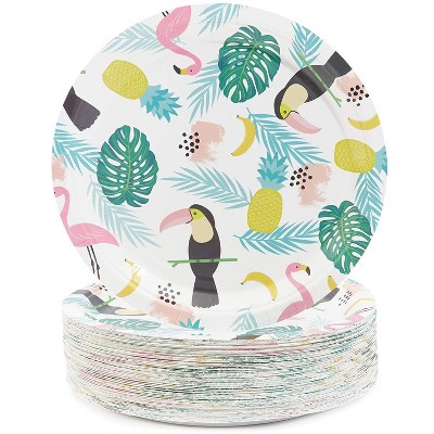 tropical paper plates