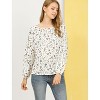 INSPIRE CHIC Women's Floral Round Neck Bishop Sleeves Blouse - 3 of 4