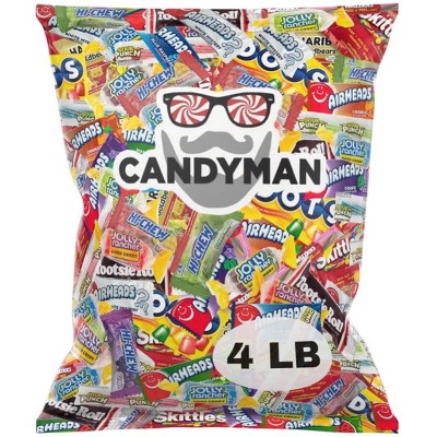 CANDYMAN Assorted Candy Variety Pack 4lbs of Bulk Individually Wrapped Pinata Stuffers