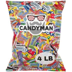 CANDYMAN Assorted Candy Variety Pack 4lbs of Bulk Individually Wrapped Pinata Stuffers - 1 of 4