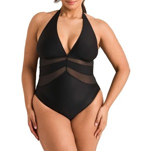 Adore Me Women's Rikki One Piece Swimwear Black 2X : Target