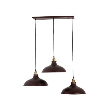 Chloe Lighting Eadred Industrial 3 Light Oil Rubbed Bronze Island Pendant 14" Wide