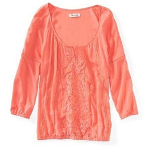 Aeropostale Womens Lace Peasant Blouse - 1 of 1