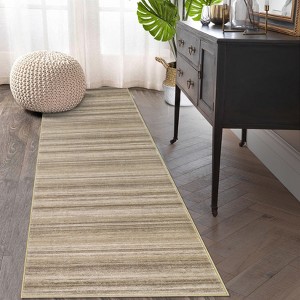 Area Rug Modern Minimalist Stripe Area Rug Bohemian Rug Low Pile Non Slip Non Shedding Indoor Floor Carpet Easy Cleaning for Bedroom Living Room - 1 of 4