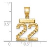 Black Bow Jewelry 14k Yellow Gold, Varsity Collection, Small D/C Pendant Number 22 - 3 of 4