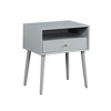Modern Nightstand, Bedside Table With Drawer & Solid Wood Legs, Multifunctional Side Table With Storage Space For Bedroom Dorm Small Spaces - 2 of 4