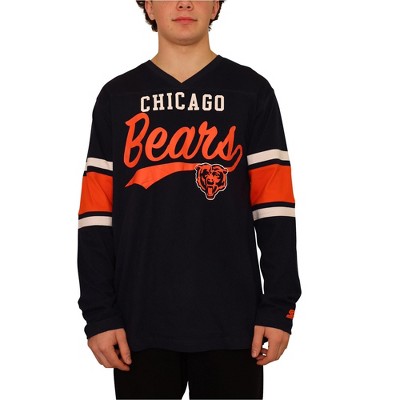 STARTER Mens Chicago Bears Graphic T-Shirt, Blue, Large