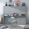 LOVMOR Murphy Bed with Hydraulic Lift, Desk Design & a built-in storage space for Bedroom, small apartments, studio rooms or multifunctional spaces - 2 of 4
