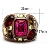 Slickblue Women’s IP Black, Sea Blue, Oblong CZ Center, Stainless Steel Ring, Multicolor Accents, size 5-10 - 2 of 4