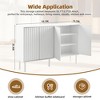 55"W 4-Door Minimalist Shoe Cabinet Sideboard Storage Cabinet Buffet Cabinet with Fluted Doors and Adjustable Shelves-ModernLuxe - 4 of 4