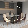 LeisureMod Elm Upholstered Dining Chair – High Back Side Chair with Ash Wood Legs and Curved Backrest for Kitchen and Dining Room Set of 4 - 3 of 4
