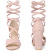 Perphy Women's Strappy Chunky Heels Lace Up Open Toe Sandal - 2 of 4