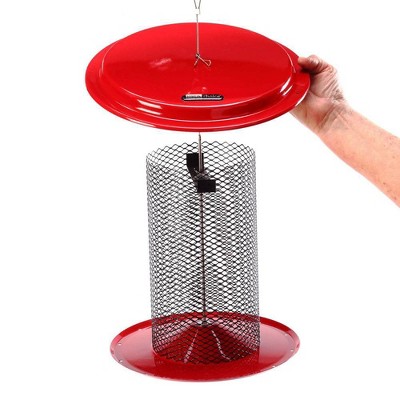 Green Metal Hanging Mesh Bird Feeder for Sunflower Seeds