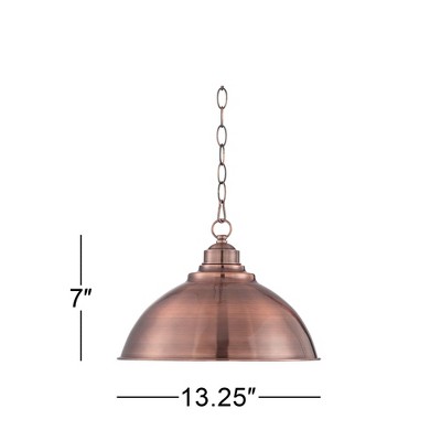 Farmhouse Copper Dome Pendant Light 13.98" Wide with Industrial Rustic Charm
