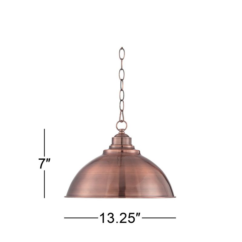Franklin Iron Works Southton Copper Swag Pendant Light 13 1/4" Wide Industrial Rustic Dome Shade for Dining Room House Foyer Kitchen Island Entryway, 4 of 10