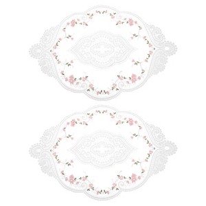Unique Bargains Polyester Flexible Embroidery Vintage Pattern Washable Table Place Mats 2 Pcs - 1 of 4