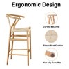 Lirago Solid Wood Bar Stool - No Assembly, 350LBS Capacity, Mid-Century Beige - 3 of 4