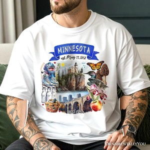 Artistic Minnesota State Themes and Landmarks T-Shirt, Tee for History and Travel Lovers| OrnamentallyYou - 1 of 4