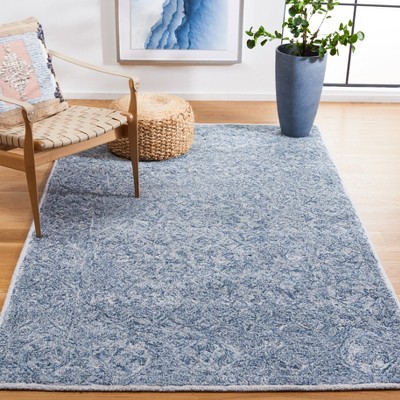 Hand-Tufted Blue and Gray Wool Rectangular Area Rug, 3' x 5'