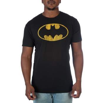 The Batman Yellow Bat Symbol T-shirt Men's Black Tee Shirt