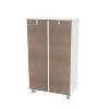 Michigan 2 Door Storage Cabinet White - Polifurniture: Laminated Engineered Wood, 5 Fixed Shelves, Modern Accent Furniture - 3 of 4