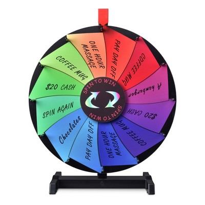 Winspin 12"/15"/18"/24" Spinning Prize Breeze Wheel Wall Mounted Tabletop Colorful Home Trade Show Carnival Game