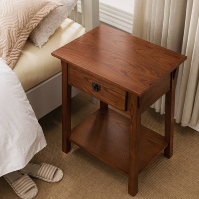 Russet Solid Wood Mission Nightstand with Drawer