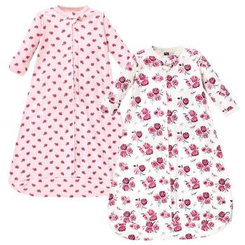 Hudson Baby Infant Girl Cotton Long-Sleeve Wearable Sleeping Bag, Sack, Blanket, Roses