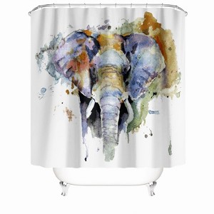 The Smudged Elephant Shower Curtains for Bathroom Waterproof Fabric Bath Curtain Durable Soft Stylish Bathroom Decor 72x72 Inch - 1 of 1