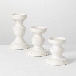 Sullivans Set of 3 Pillar Candle Holders 6"H, 8"H & 10"H White - 1 of 4