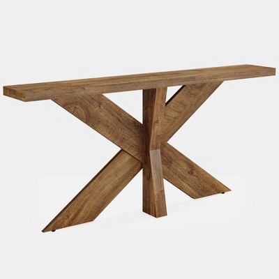 Tribesigns 70.9 Inches Long Sofa Table Behind Couch, Farmhouse Console Entry Table with Wooden Geometric Base for Entryway, Living Room