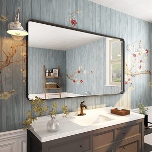 Wall-Mounted Mirror Rectangle Bathroom Vanity Mirrors Framed Mirrors Aluminum Framed Bathroom Mirror - 1 of 4